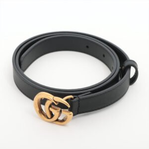 Gucci GG Marmont Black Belt 80cm 2cm Width | AlmaBagz