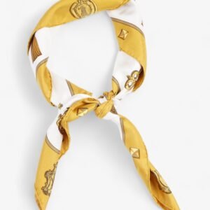 Hermes Les Cles Gold / White Silk | AlmaBagz