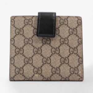 Gucci Padlock Wallet Beige And Ebony GG Supreme / Black Coated Canvas | AlmaBagz