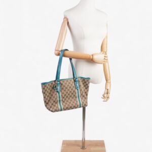 Gucci Jolicoeur Tote GG Supreme / Turquoise Canvas | AlmaBagz