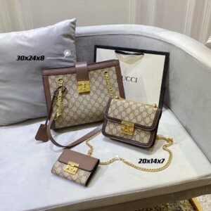 Gucci Supreme Padlock Shoulder Handbag Sets | AlmaBagz