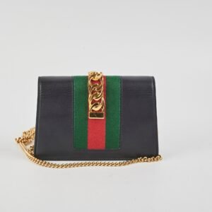 Gucci Supermini Sylvie Chain Bag Black | AlmaBagz