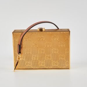 Gucci Gold Monogram Clutch | AlmaBagz