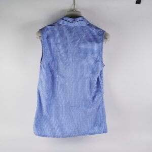 Louis Vuitton Slesveless Lavaliere Blouse Blue Size 34 | AlmaBagz