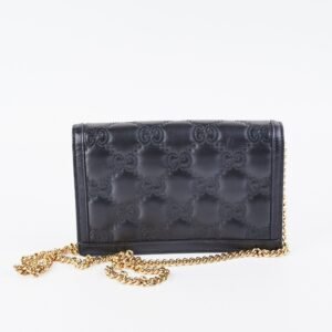 Gucci GG Matelasse Chain Wallet Black | AlmaBagz