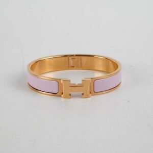Hermes Clic H Bracelet GM Size - Rose Dragree | AlmaBagz