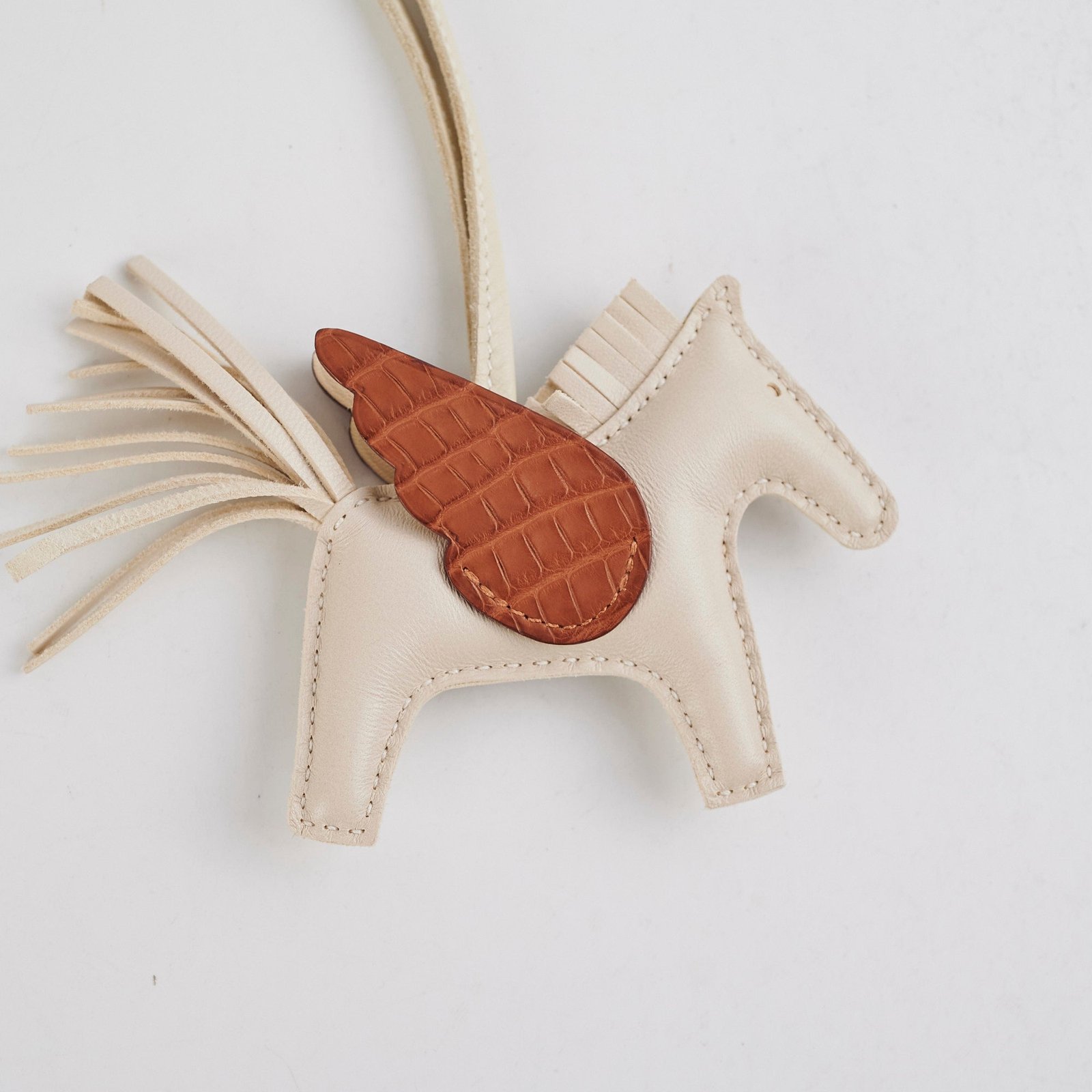 Hermes PM Touch Rodeo Bag Charm Craie | AlmaBagz