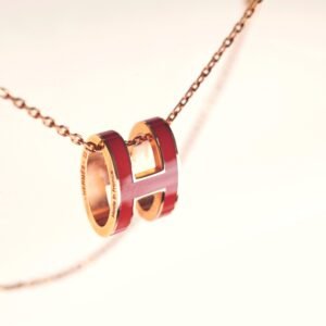 Hermes Pop H Pendant Necklace Orange | AlmaBagz