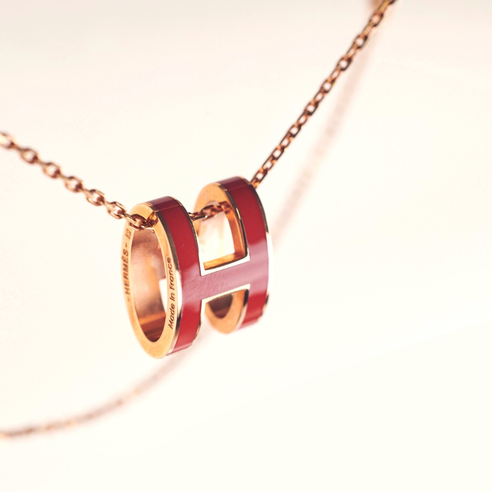 Hermes Pop H Pendant Necklace Orange | AlmaBagz