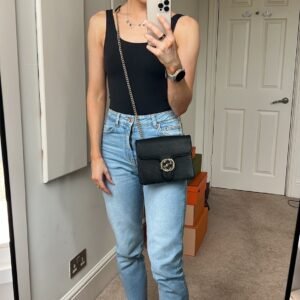 Gucci Interlocking GG Grey Small Shoulder Bag | AlmaBagz