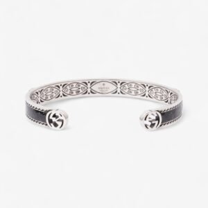 Gucci Interlocking G Bangle Black / Silver Silver Sterling 19 | AlmaBagz