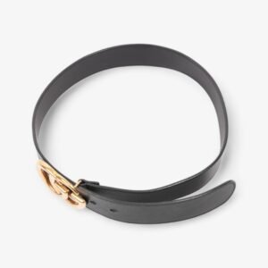 Gucci GG Marmont 2015 Re-Edition Wide Belt Black / Gold Leather 75cm / 30" | AlmaBagz