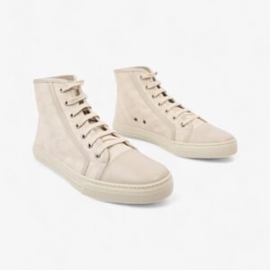 Gucci GG Monogram High-Top Sneakers Beige Canvas EU 40 UK 7 | AlmaBagz