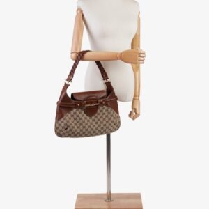 Gucci Horsebit Flap Beige And Ebony GG Supreme / Brown Canvas | AlmaBagz