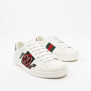 Gucci Ace Arg Snake White / Red / Green Leather EU 42.5 UK 8.5 | AlmaBagz