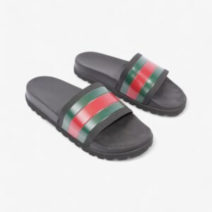 Gucci Pursuit Trek Slides Black / Green / Red Rubber EU 43 UK 9 | AlmaBagz