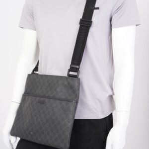 Gucci GG Messenger Bag Black Coated Canvas | AlmaBagz