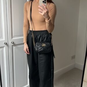 Gucci GG Black on Black Marmont Mini Shoulder Bag (RRP £1,160) | AlmaBagz