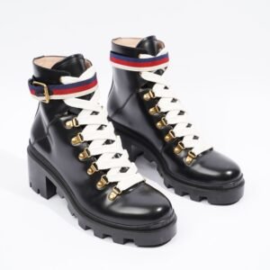 Gucci Sylvie Web Black / White Leather EU 39.5 UK 6.5 | AlmaBagz