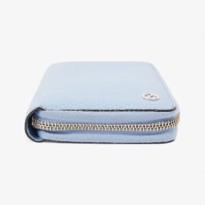 Gucci Zip Around Wallet Light Blue / Light Gold Leather Medium | AlmaBagz