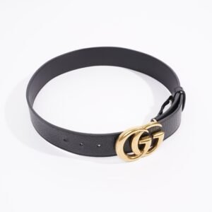 Gucci Marmont Belt Black / Gold Leather 70cm 28" | AlmaBagz