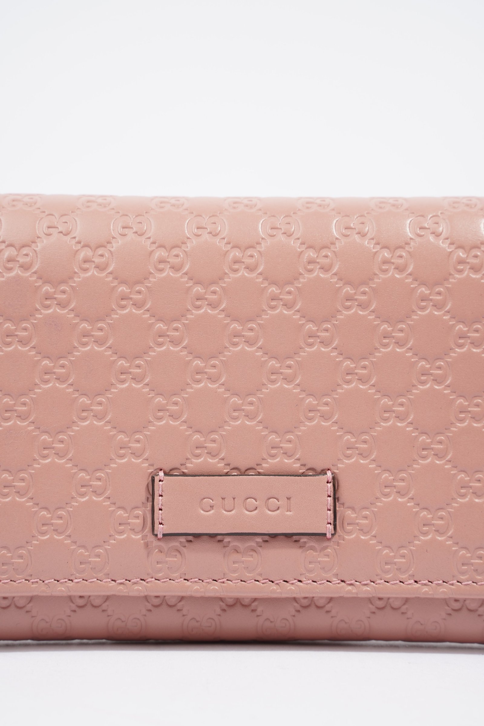 Gucci GG Supreme Long Wallet Pink Leather | AlmaBagz