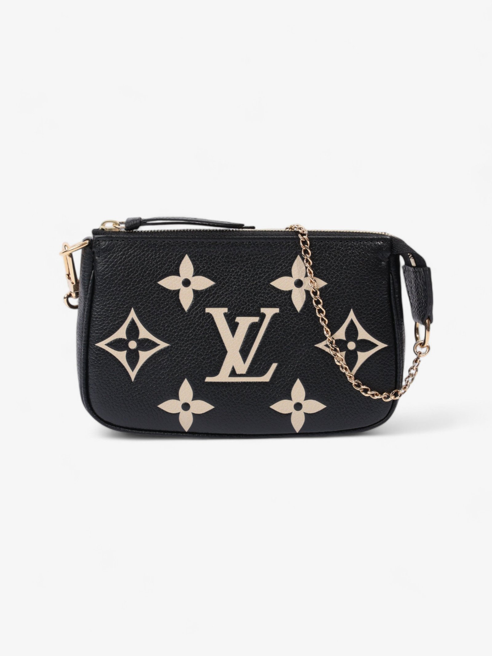 Louis Vuitton Pochette Accessoires Black Monogram / Beige Empreinte Leather Mini | AlmaBagz - Image 9