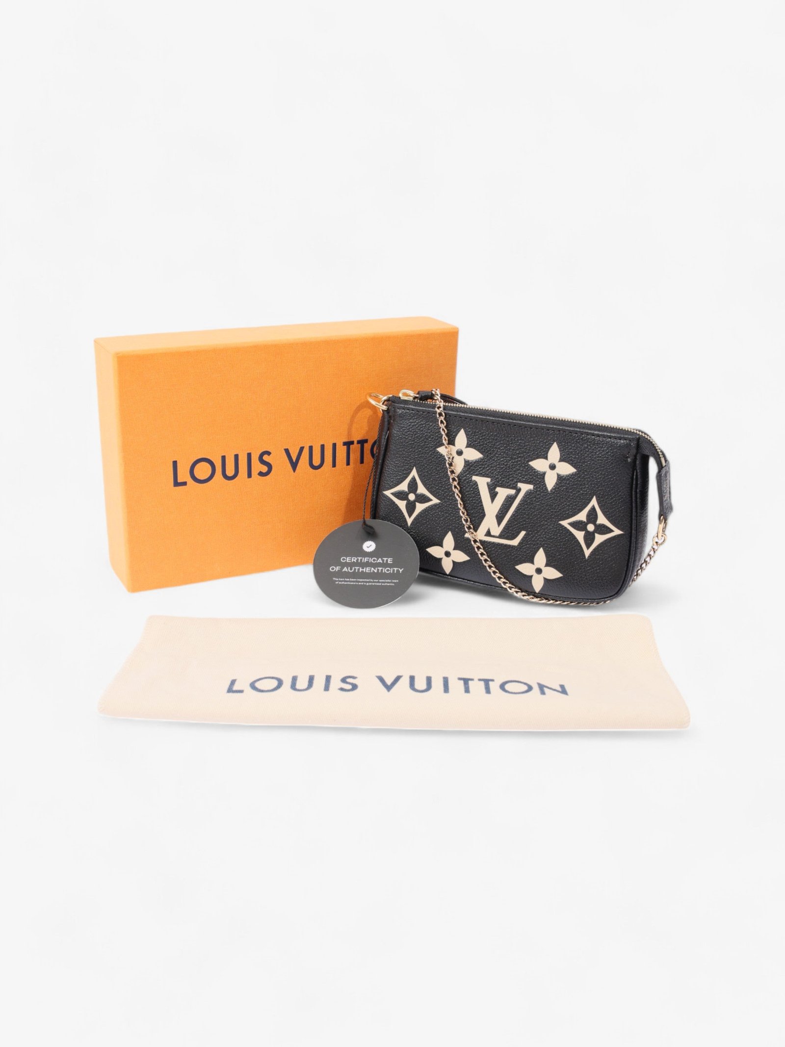 Louis Vuitton Pochette Accessoires Black Monogram / Beige Empreinte Leather Mini | AlmaBagz - Image 8
