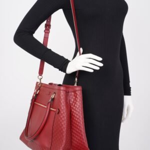 Gucci 2Way Tote Red Leather | AlmaBagz