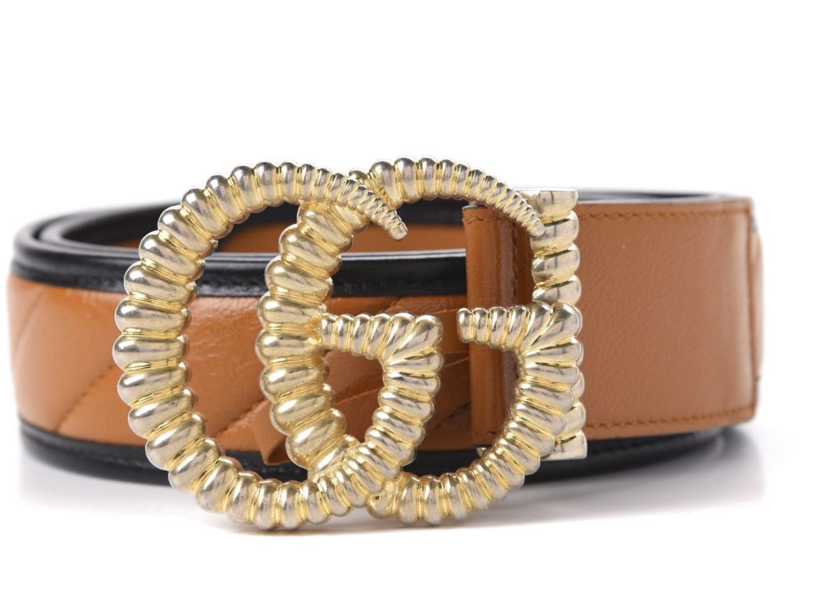 Gucci Logo Buckle Matelasse Leather Belt | AlmaBagz