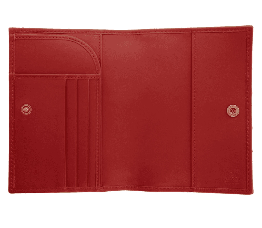 GUCCI Calfskin Matelasse GG Marmont Passport Case In Red | AlmaBagz