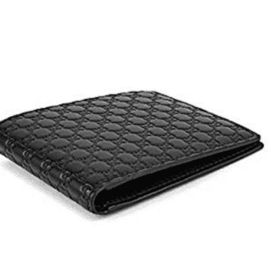 Gucci Signature Leather Bi-fold Wallet in Black | AlmaBagz