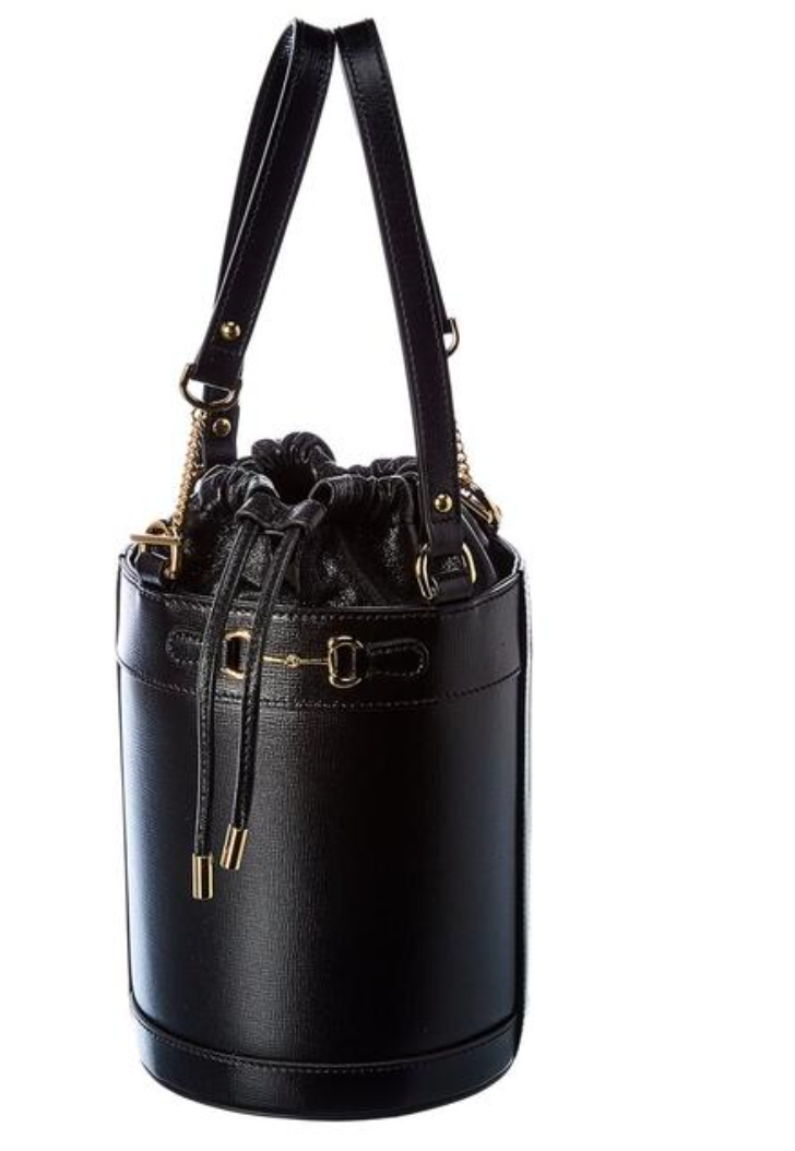 Gucci Horsebit Black Leather Bucket Bag | AlmaBagz