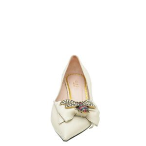 Gucci Cream Nappa Queen Margaret Pump 36.5 | AlmaBagz