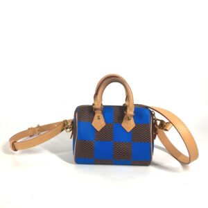 LOUIS VUITTON Handbag N40595 Damier canvas blue Damier Pop Speedy bandouliere 18 | AlmaBagz