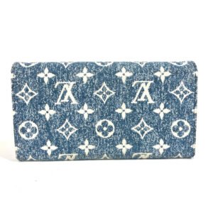 LOUIS VUITTON Long Wallet Purse M81183 Monogram denim blue Monogram jacquard denim Portefeuille Sara Women Used | AlmaBagz