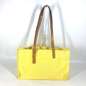 HERMES Shoulder Bag Leather / canvas yellow Etrivière Elan | AlmaBagz