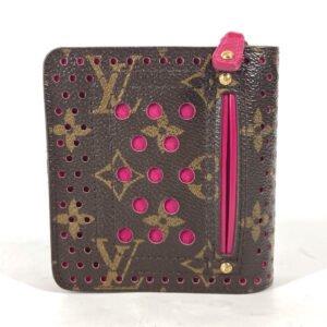 LOUIS VUITTON Folded wallet M95188 Monogram canvas Brown Monogram Perfo Compact zip Women Used | AlmaBagz