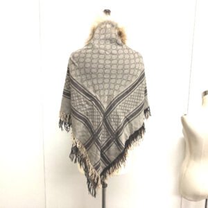 GUCCI Stall Wool, Silk, Fox beige GG with fur Women Used | AlmaBagz