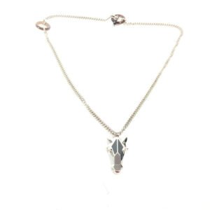 HERMES Necklace Metal, Buffalo Horn Silver Destroyer Horsehead mens Used | AlmaBagz