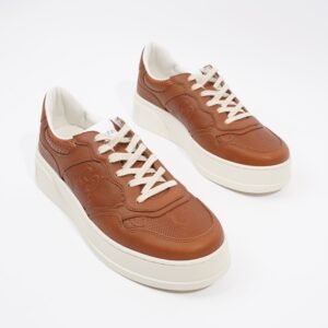 Gucci Chunky B Sneaker Tan Leather EU 42 UK 8 | AlmaBagz