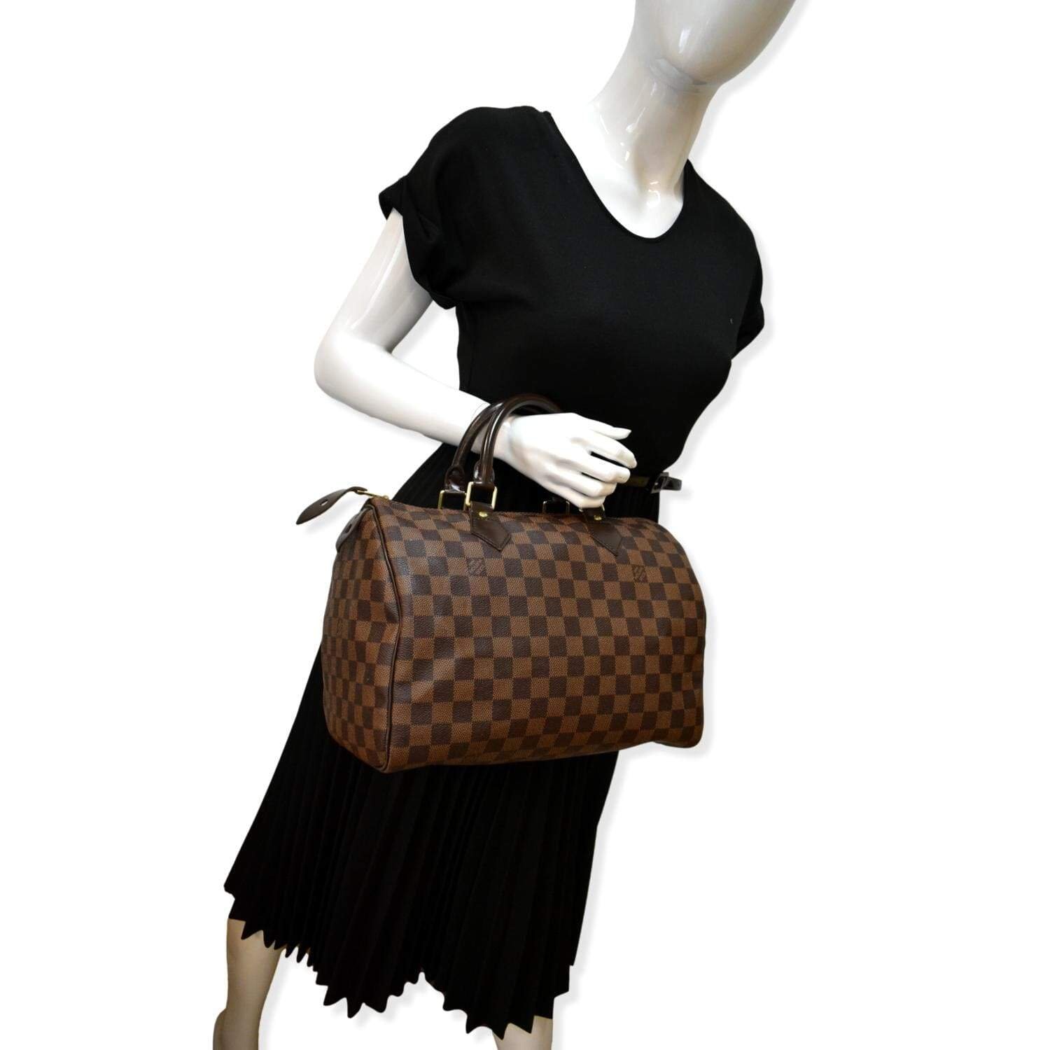 Louis Vuitton Speedy 30 Damier Ebene Satchel Bag Brown | AlmaBagz