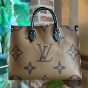 LOUIS VUITTON OnTheGo MM Brown Monogram Reverse Monogram Coated Canvas Tote Bag | AlmaBagz
