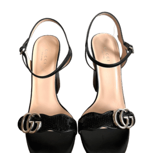 Gucci Sequin GG Marmont high heels sandals | AlmaBagz