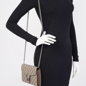 Gucci Dionysus GG Supreme Chain Wallet Beige And Ebony GG Supreme Coated Canvas | AlmaBagz