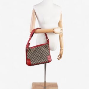 Gucci GG Shoulder Bag GG Supreme / Beige / Red Canvas | AlmaBagz