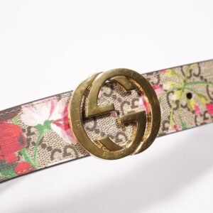 Gucci Interlocking Belt Surpreme / Floral Coated Canvas 75cm 30" | AlmaBagz