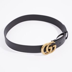 Gucci Marmont Belt Black Leather 75cm 30" | AlmaBagz