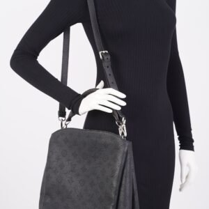 Louis Vuitton Babylone Bag Black Mahina Monogram Leather PM | AlmaBagz