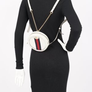 Gucci Ophidia GG Round Backpack Cream Mini | AlmaBagz